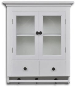 241374 vidaXL Dulap de bucătărie din lemn cu uşă din sticlă, alb