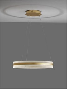 Lustra LED suspendata, dimabila, design modern Agos auriu 60cm