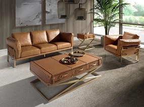Fotoliu LUX design italian Cowhide camel