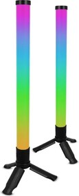 Set de 2 lămpi de birou LED RGBIC, reglabile (LED/5W/5V), negre, cu telecomandă