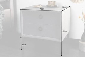 Noptiera, Masuta laterala design modern Cosmopolite, gri-argintiu