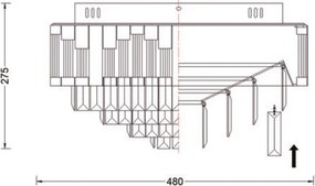 Brilagi - Plafonieră LED reglabilă CROWN LED/41W/230V Ø 48 cm aurie + telecomandă
