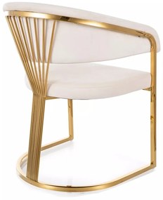 Scaun Crown velvet bej deschis/auriu Blu22