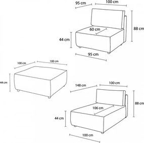 Colțar cu tapițerie din catifea reiată (cu colț variabil) Nihad modular – Bobochic Paris