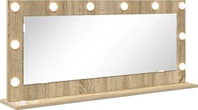 vidaXL Oglindă de toaletă cu oglindă Stejar Sonoma 100 x 45 x 18 cm