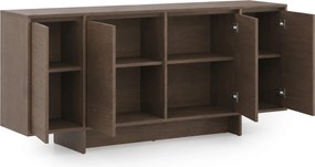 Comodă cu patru uși Zolia 180 cm pe plintă - nuc elegant