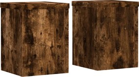 vidaXL Suporturi de plante, 2 buc., stejar fumuriu, 15x15x20 cm