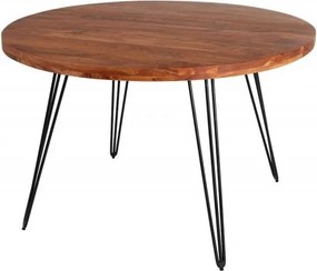 Masa rotunda design industrial vintage Scorpion 120cm, salcam natur