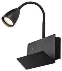 Aplica de perete cu spot directionabil si port USB Tacito negru