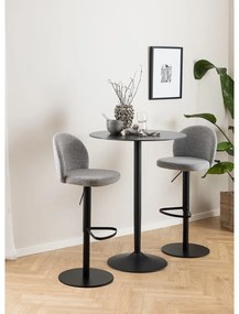 Scaun de bar negru/gri cu înălțime ajustabilă (înălțime șezut 55 cm) Patricia – Actona