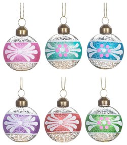Globuri de Crăciun lucrate manual 6 buc. din sticlă ø 5 cm Vintage Handpainted – Sass & Belle