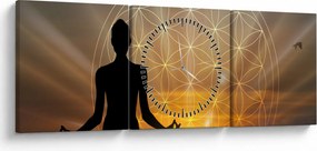 Tablou cu meditație (cu ceas) (90x30 cm)