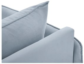 Șezlong albastru deschis cu tapițerie din catifea (cu colțar pe partea stângă ) Vienna – Cosmopolitan Design