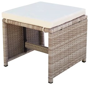 Set mobilier de exterior cu perne, 13 piese, bej, poliratan 13