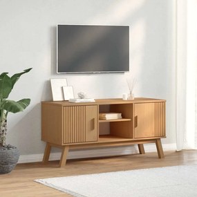 vidaXL Dulap TV „OLDEN”, maro, 114x43x57 cm, lemn masiv pin