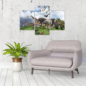 Tablou - Animale pe insulă (90x60 cm)