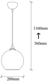 Lustră pe cablu GOLD 1xE27/40W/230V