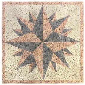 Mozaic marmură DIVERO, busolă - 120 x 120 cm