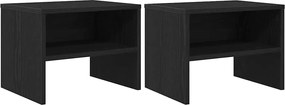vidaXL Dulap de noapte 2 pcs Stejar negru 40 x 40 x 30 cm