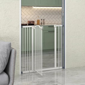PawHut Poartă Extensibilă pentru Câini fără Șuruburi, Poartă de Siguranță Reglabilă, 94-100x94 cm, Alb | Aosom Romania