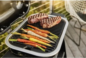 Gratar electric Weber Lumin Compact WB91010979DL, 2200 W, 315 °C MAX, Grill din fonta emailate cu portelan, Negru