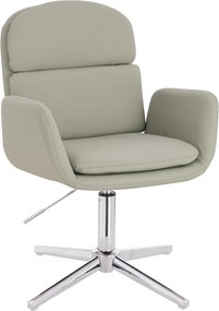 HR480CROSS Scaun Culoarea Inului Piele Ecologica Premium Soft cu Bază Cromata