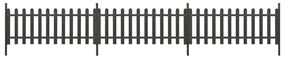 Gard din sipci cu stalpi, 3 buc., 614x80 cm, WPC 3, Gri, 614 x 80 cm