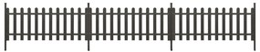 Gard din sipci cu stalpi, 3 buc., 614x80 cm, WPC 3, Gri, 614 x 80 cm