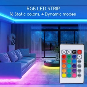 Aigostar - Bandă LED RGB reglabilă 5 m LED/24W/12/230V IP65 + telecomandă