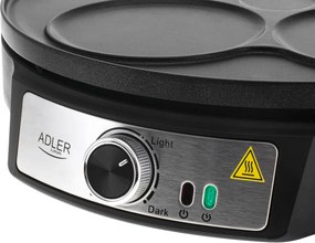 Aparat pentru clătite Adler AD 3093, 1600W, 30 cm, Ustensile incluse, Negru/Inox