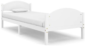 322031 vidaXL Cadru de pat, alb, 90x200 cm, lemn masiv de pin