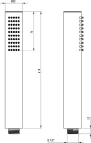 Silia Pară de duș, 1-funcție Finisaj: Alb NQS_A51S