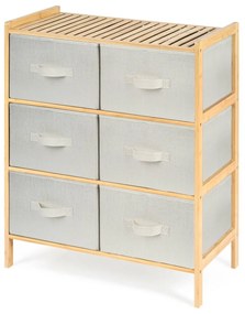 Raftier din bambus cu coșuri G21, 3 etajere, bej, 3 etaje