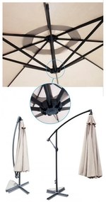 ShopJK UMBRELĂ DE SOARE PENTRU GRĂDINĂ 350 CM GRI
