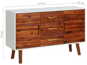 Servanta, 110x35x70 cm, lemn masiv de acacia si MDF