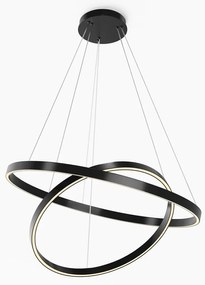 Lustra suspendata LED 2 inele negre Rim