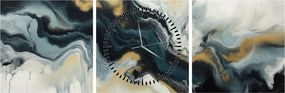 Tablou - Desen marmorat (cu ceas) (90x30 cm)