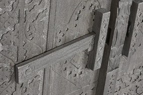 Comoda, gri, din lemn masiv sculptat, Arvane