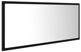 Oglinda de baie cu LED, negru, 100x8,5x37 cm, lemn prelucrat Negru