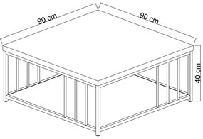 Măsuță de cafea Zenn Walnut and Gold