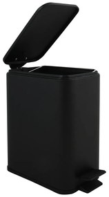 Coș de gunoi negru mat cu pedală din oțel 5 l Erik – Spirella