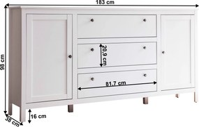 Comodă 2D3S, alb, OLJE