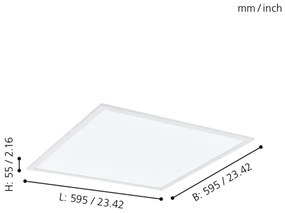 Plafonieră LED RGBW dimabilă Eglo 98766 SALOBRENA-B LED/32,5W/230V 60x60 cm + telecomandă