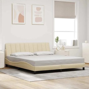 vidaXL Cadru de pat fără saltea, crem, 180x200 cm, textil