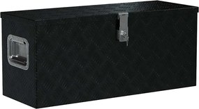 vidaXL Ladă de aluminiu, negru, 80 x 30 x 35 cm