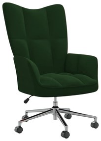 328163 vidaXL Scaun de relaxare, verde închis, catifea