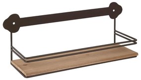 Raft de perete din metal si pin, cu model, H12 cm, Maison