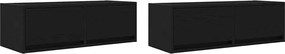 vidaXL Dulapuri TV 2 buc Stejar negru 80x31x25,5 cm Lemn prelucrat