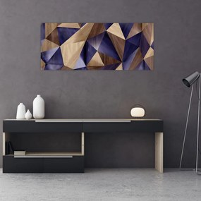 Tablou - 3D triunghiuri de lemn (120x50 cm)