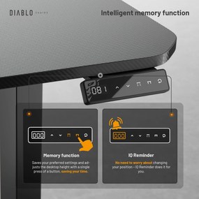 Birou Cu Înalțime Reglabilă Diablo X-Tensio 1600 Negru